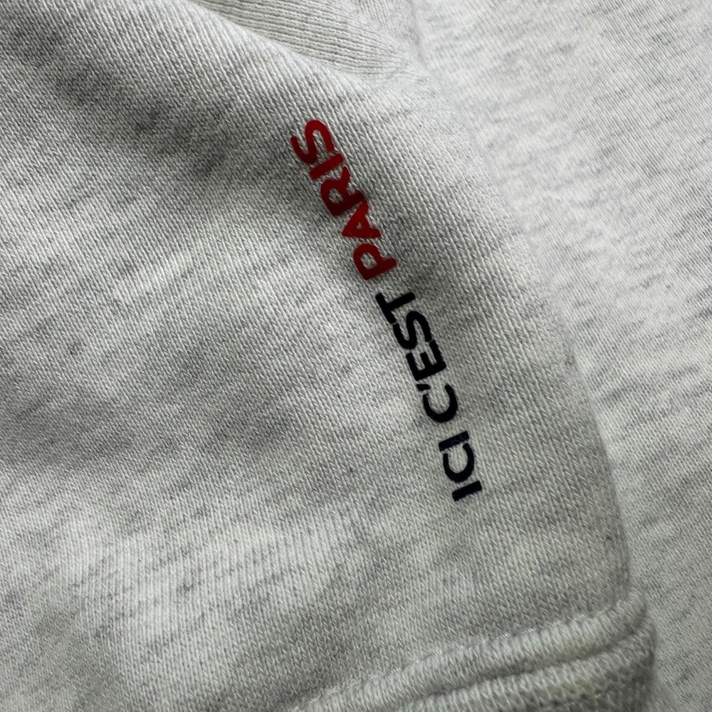 Jordan Fleece Pullover Hoodie Men 2XL Birch Heather Grey PSG Paris 23 Script‎